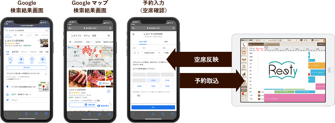 「Googleで予約」によるネット予約サービスをご提供